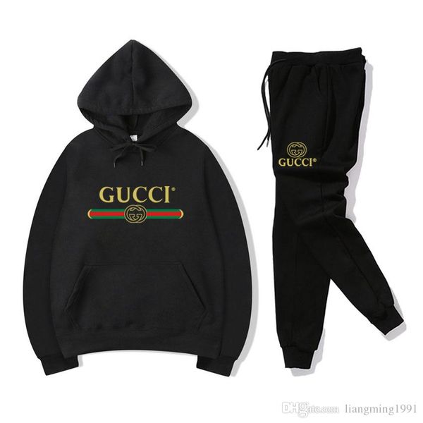

8guccinew men's sportwear suit sweatshirt tracksuit without men casual active zipper outwear jacket+pants sets s-3xl 03, Gray