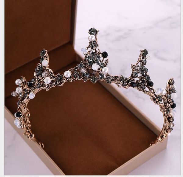 

crown handmade crown hair hoop bride jewelry alloy retro water diamond crown, Slivery;golden