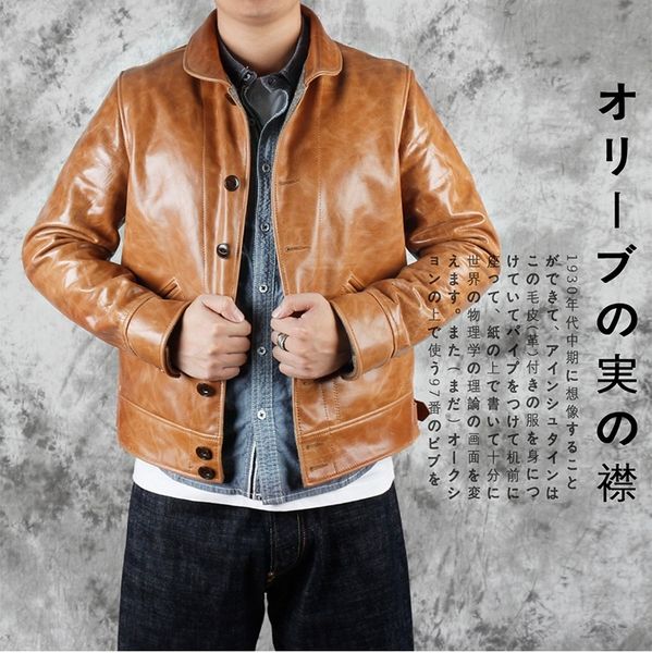 

men's leather & faux yr.brand japan casual style oil cowhide jacket,man fashion slim tanning genuine coat,winter warm, Black