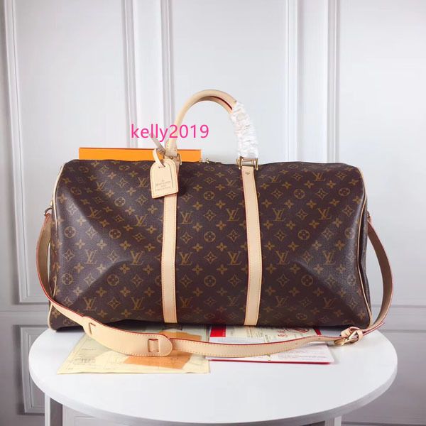 

l keepall классический большой емкости женщины дорожная сумка 45 см 50 см 55 см v мужчины плечо вещевой мешок нести багаж сумка m41418 m4141