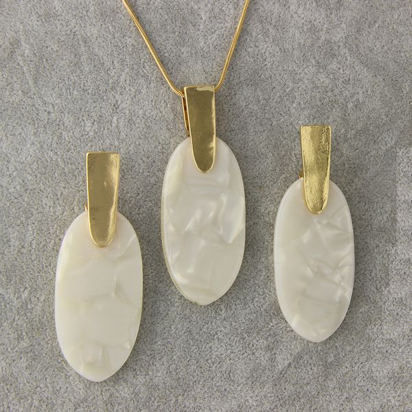 

2018 fall yjx long pendant necklace stunning bold yet delicate oval drop earrings jewelry sets, Silver