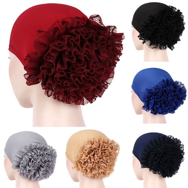 

comfortable fashion muslim women's hijabs muslim headscarf pile heap cap women soft hijab caps islamic chemotherapy hat, Red