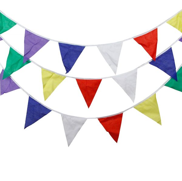 

3.1m 12 flags wedding decoration cotton bunting bride shower decoration p prop white fabric garland vintage room decor