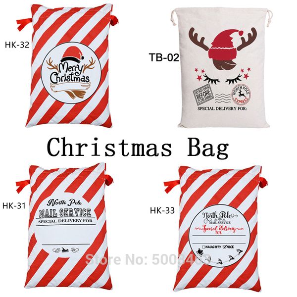 

santa claus bag 1pcs christmas gift canvas candy cane bag large drawstring santa sacks kids toys christmas stocking bulk