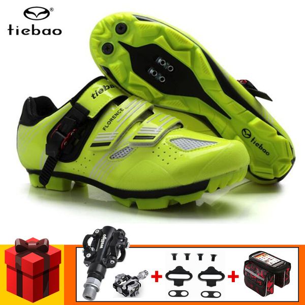 

tiebao cycling shoes sapatilha ciclismo mtb mountain bike shoes add spd pedals cleat cycling sneakers bicycle self-locking, Black