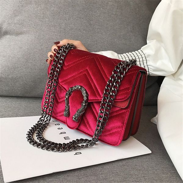 

deaigner luxury handbag women bag winter new snakehead lock velvet bag classic embroidered line wavy women chain bag elegant temperament