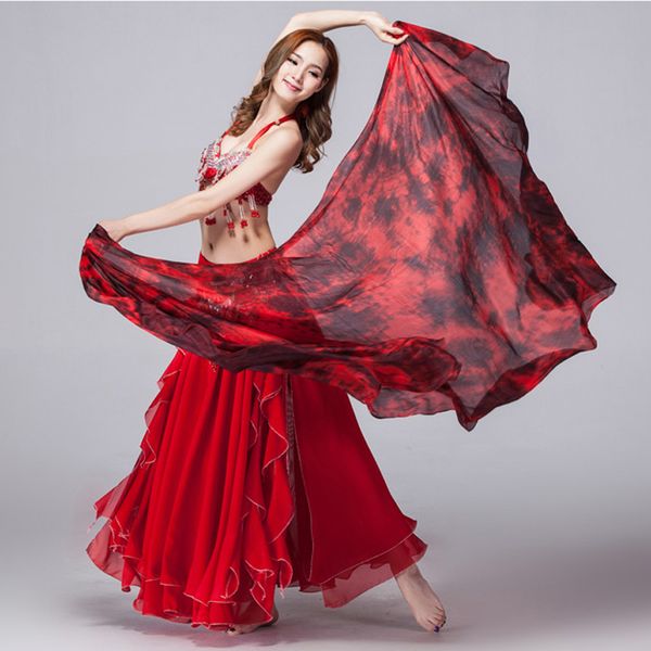 

женщины танец живота 100% шелк этап шаль veil bellydance аксессуары 250x110cm шарф женщины костюмы танец живот фата 3 цвета, Black;red