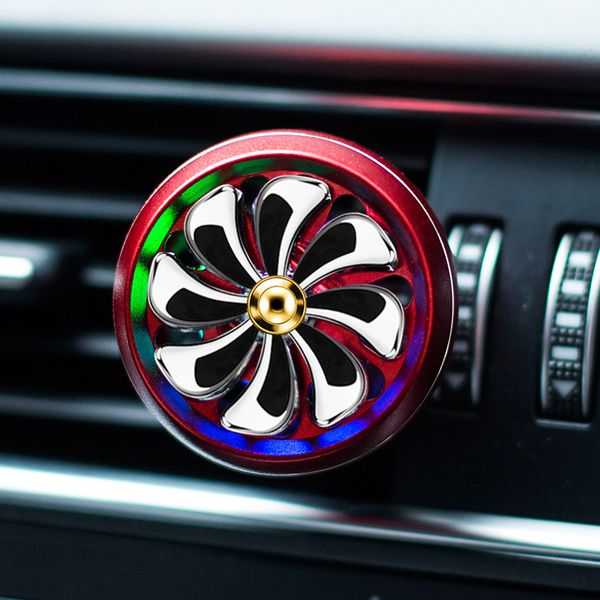 

led lights car air freshener mini fan universal fragance perfume clip diffuser auto air conditioning outlet goods car accessory