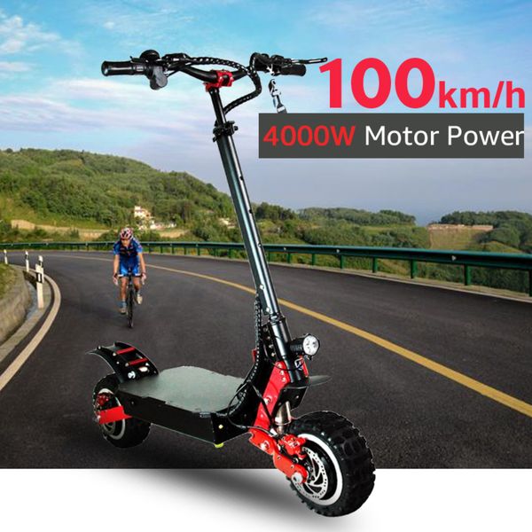 

70v 4000w electric scooter off road 100km/h electric motor 11 inch kick e scooter folding patinete electrico adulto, Silver;blue