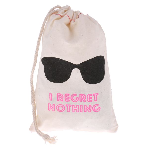 

60x i regret nothing cotton muslin favor bags bachelorette party hangover