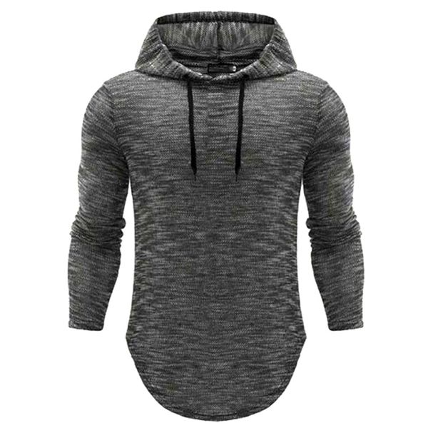 

men slim fit long sleeve shirts hooded muscle hoodie casual xrq88, Black