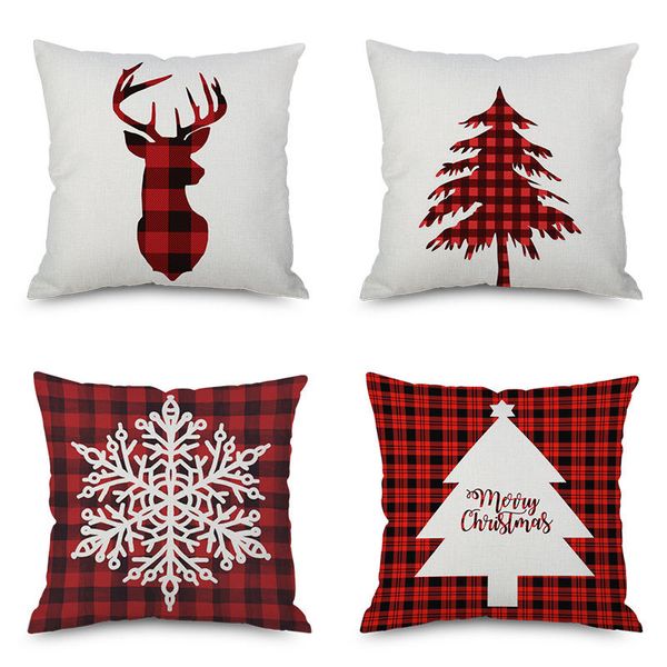 

pine snow deer cushion cover sofa seat decoration pillow cover soft pillow cover 45x45cm homechristmas halloween decorations
