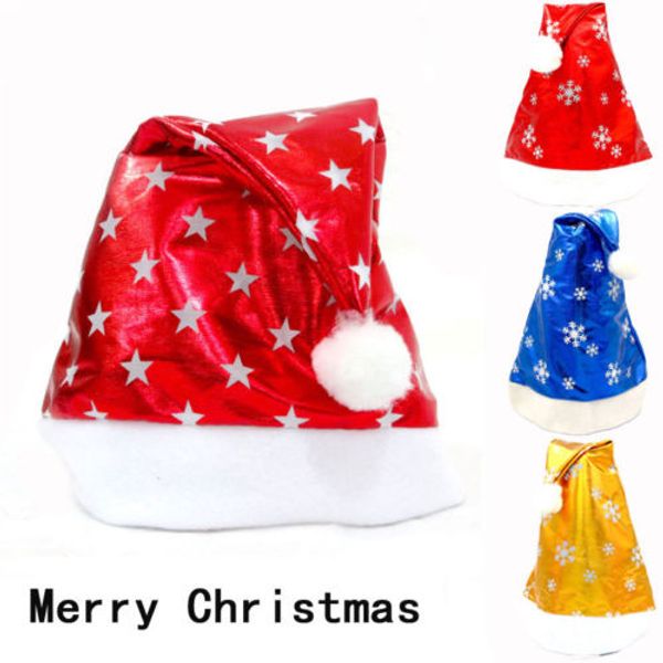

xmas chic stylish multicolor thick ultra soft plush christmas hat party santa claus children cap costume gifts party decor