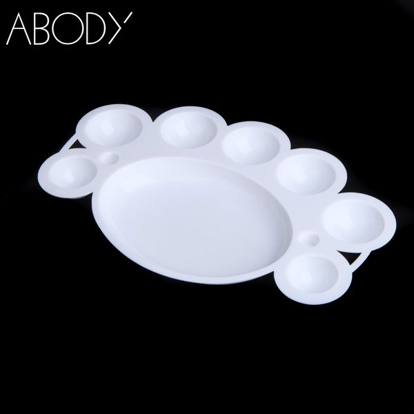 

new white nail art care palette dish for polish mixing acrylic paint salon beauty nail art tool plastic