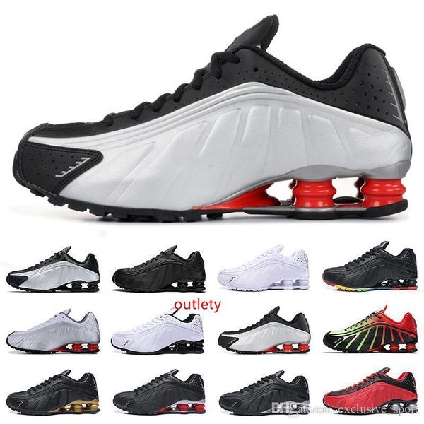 

black gold shox r4 men designer shoes chaussures r4 running shoes zapatillas hombre nz sport trainer sneakers size 40-46 wholesale