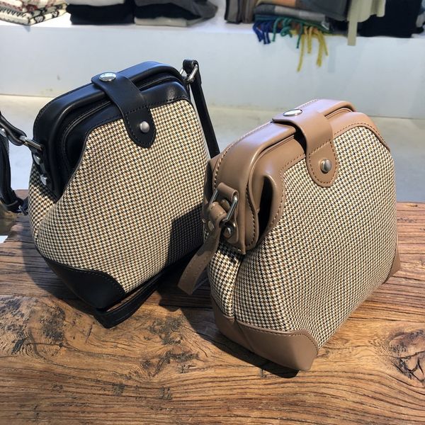 

vintage women wool designers luxury handbags women lattice shoulder bags female handle bags fashion brand handbags
