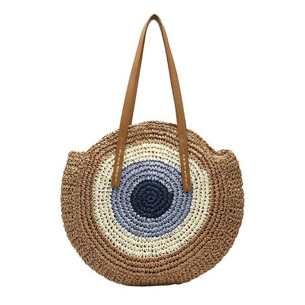 

maison fabre large round straw bag for women shoulder bag strap national handwoven shopping 2020 ladies beach handbags