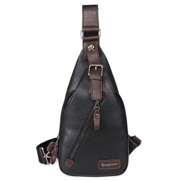 

brand pu leather mens chest bags fashion travel crossbody bag man messenger bag rucksack bolsas masculina
