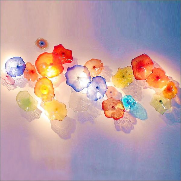 

fancy handmade blown glass art flower plates l gallery decor chihuly murano glass wall plates