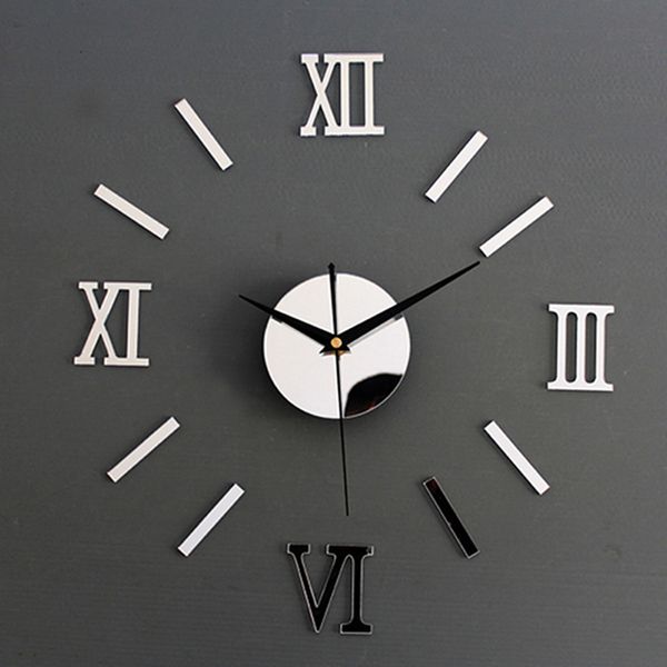 

large roman mirror fashion modern quartz clocks living room diy wall clock interior roman sticker watch home decor 2020