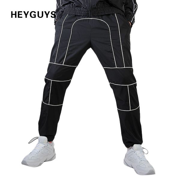 

heyguys jogger pants men street wear hip hop new selling trousers men track pant trousers jumpsuit, Black