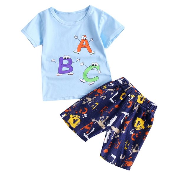

kids baby girl boy cartton letter print t shirt striped pants outfits set kids pants outfits clothing childrens 5.25, White
