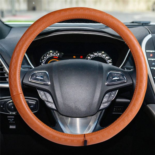 

kongyide car steering wheel cover hand sewing leather car accessories 38cm 15inch universal zax8022 dropship mar12