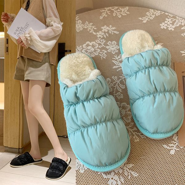 

low shoes woman 2019 womens slippers outdoor fur flip flops winter footwear luxury slides platform pantofle plush designer, Black