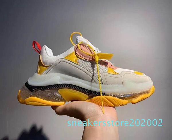 

2019 paris triple-s 17fw crystal bottom green dad shoes platform triple s sneakers for mens women vintage kanye old grandpa trainern s02, Black