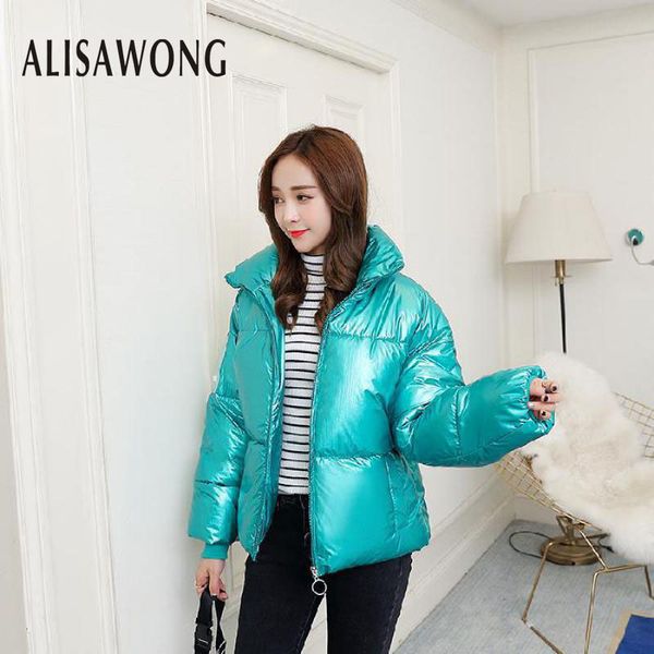 

autumn winter korean cotton-padded clothes jacket 2019 womens thickening warm short coat fashion female bling parkas outerwear, Tan;black