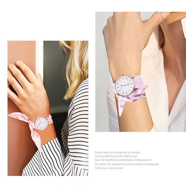 

fashion women watches flower cloth design watch sweet girl bracelet watch women's dress fashion relogio feminin #20, Slivery;brown