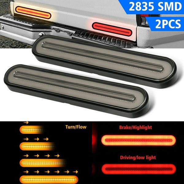 

2pcs 100led car truck drl led light bar brake flowing turn signal stail strip 12v