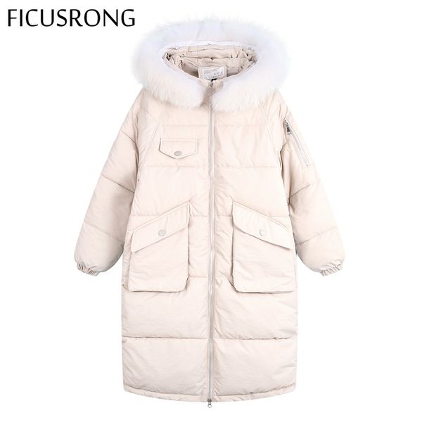 

ficusrong long hooded winter women jacket cotton padded warm thicken large size coats fashion new arrival parka womens jackets, Black