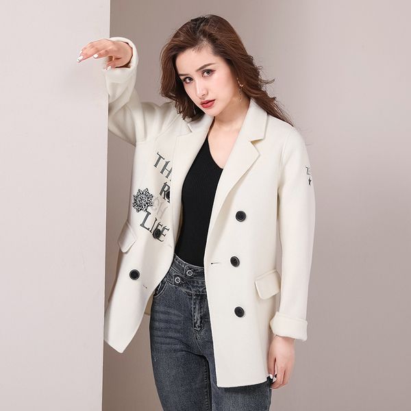 

short double-sided overcoat medium and long small woollen cashmere, Black