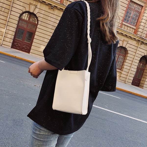 

crossbody single shoulder bag pu bucket handbag with strap for women girls new
