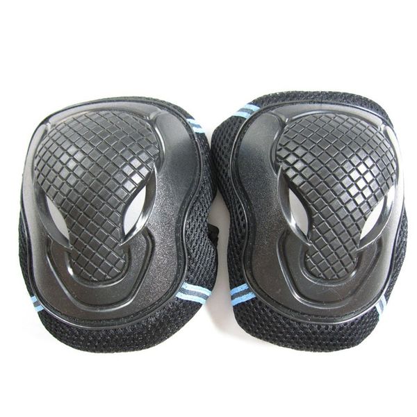 

in-line skate skateboard protector three-piece set (wrist, elbow, knee) blue black, s, Black;gray