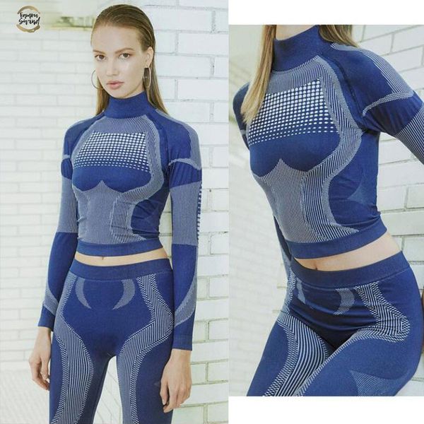 

women fashion fitness sporting tracksuit turtleneck full sleeve elastic high waist leggings 3d print striped outfits, Gray