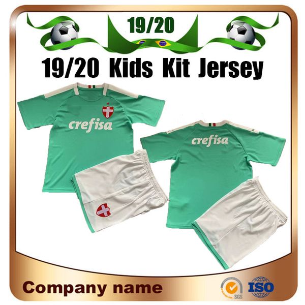 

2020 palmeiras kids kit third away soccer jersey 19/20 3rd green #10 moises #9 borja soccer shirt child #7 dudu football uniforms, Black;yellow