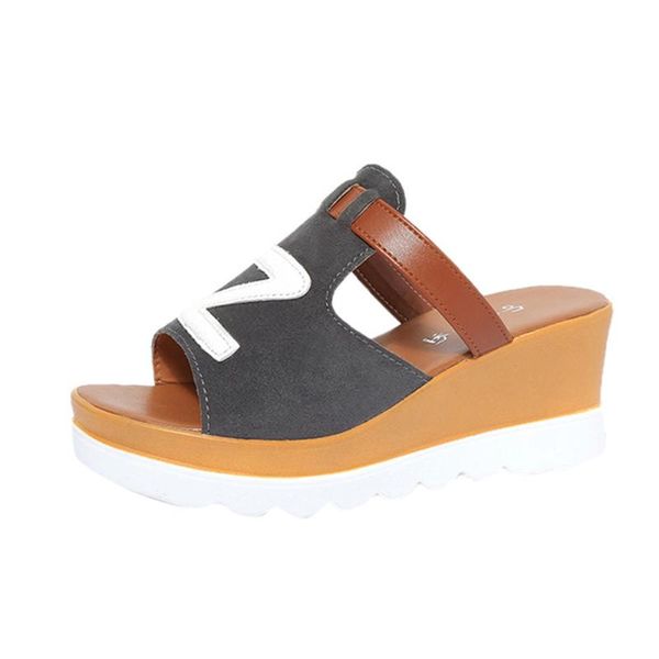 

sagace fashion summer sandals women solid color wedges peep toe flatform shoes sandals slippers women dropshipping dec 19, Black
