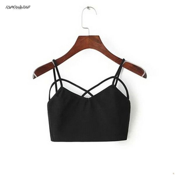 

women cut out white bra bustier crop bralette camisole crochet cropped blusas bandage halter tank strappy