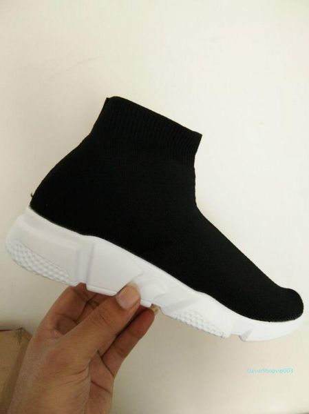

2020 casual shoes flat fashion socks boots red grey triple black white stretch mesh high sneaker speed trainer runner[with box] d945s