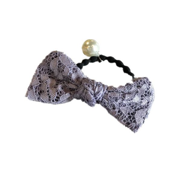 

new bud silk gauze elastic hair bands bows seamless hair rope ring pearl pendant headband fashion accessories for women gum