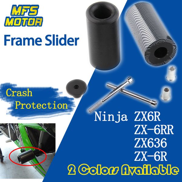 

frame slider for ninja zx6r zx-6r zx-6rr zx636 falling crash pad protection 2003 2004 2005 2006 2013 2014