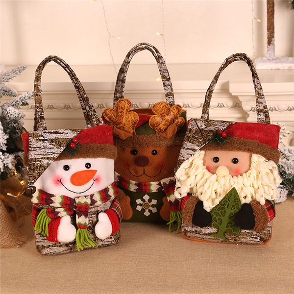 

merry christmas 2020 decorations for home cartoon snowman santa claus gift bags apple candy packing regalos navidad dropship #