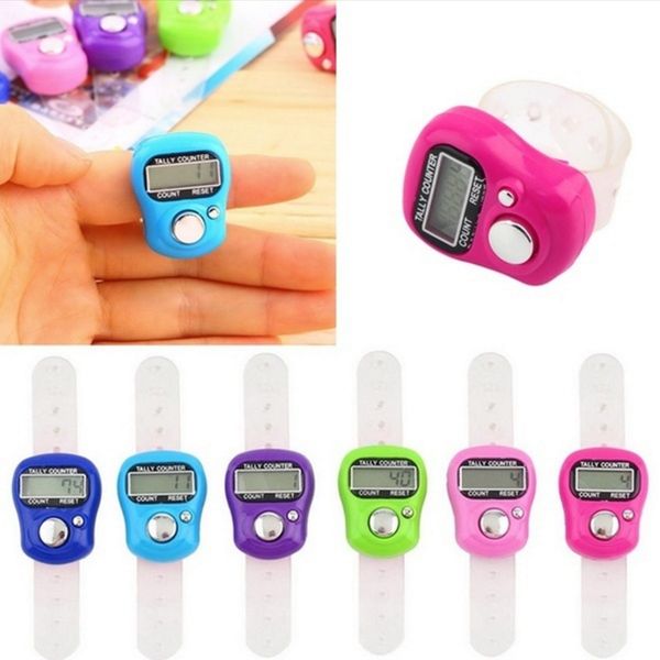

built in battery ring electronic counter manual counting tally lcd random color stitch marker sports tool