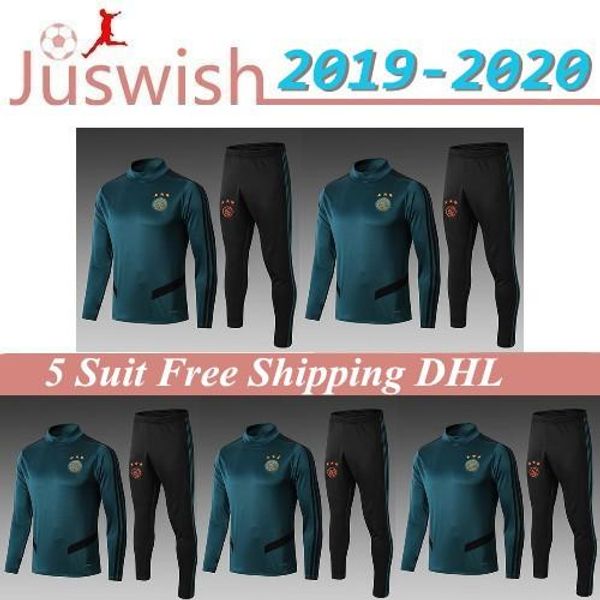 

2020 ajax tracksuit long sleeve high collar soccer kit 19/20 green sport training suit sweatsuit football uniform pants mayorista, Black;red