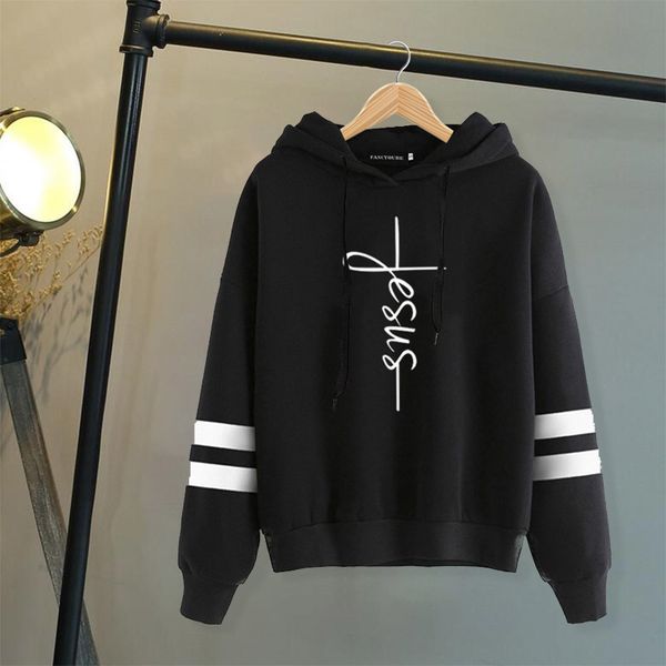 

sudaderas de mujer jesus christian xmas sweatshirt women street streetwear sweatshirt long sleeve harajuku hoodie, Black