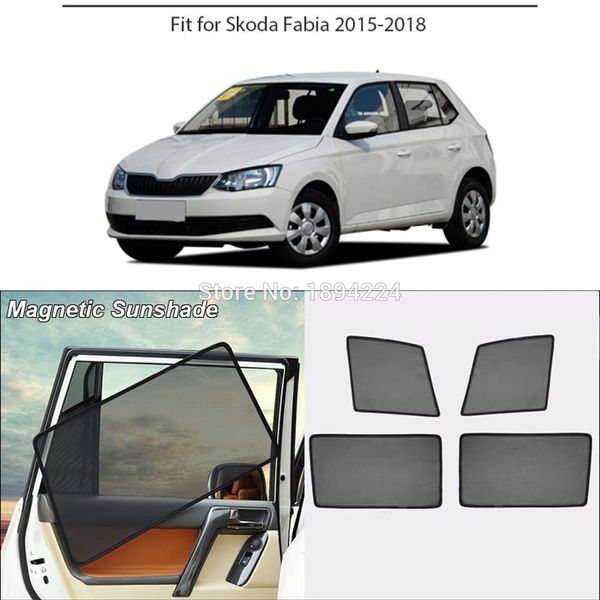 

car full side windows magnetic sun shade uv protection ray blocking mesh visor for fabia 2015-2019