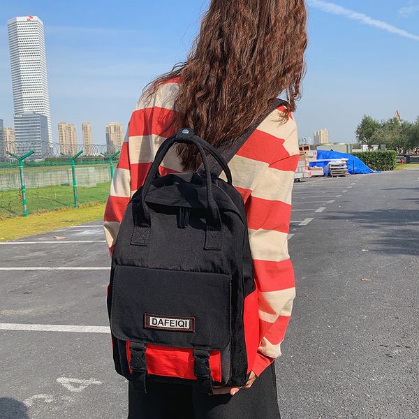 

2020 new women's contrast large-capacity backpack