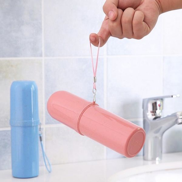 

new upgrade portable toothbrush holder cap case wheat stalks portable storage cup outdoor travel hiking camping toothpaste cover other home